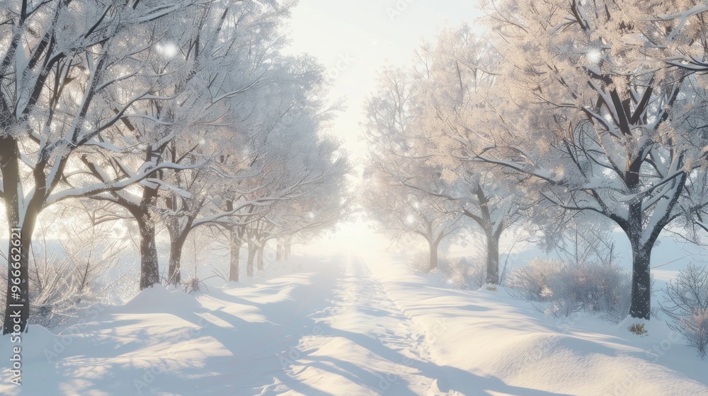 Snowy Path Through a Winter Wonderland Snowy Path Through a Winter Wonderland
