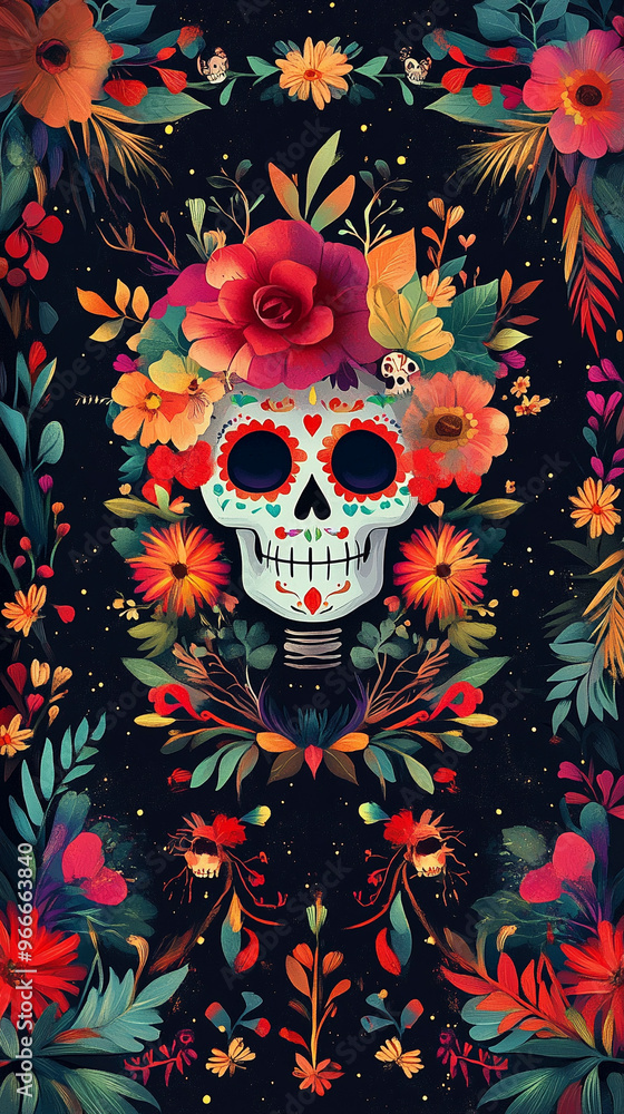 A beautifully designed Dia de Los Muertos A beautifully designed Dia de Los Muertos