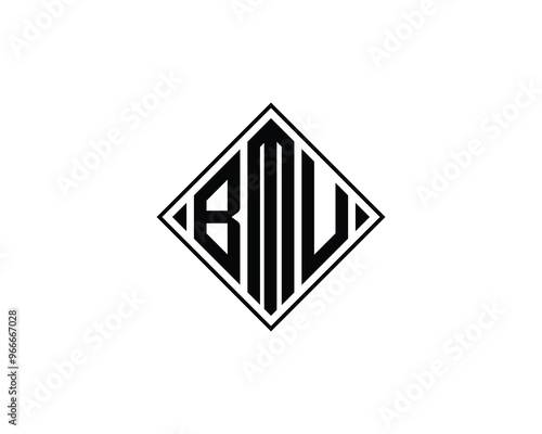 BMU logo design vector template. BMU photo