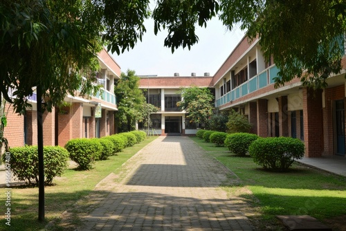 The exterior of school building, ai