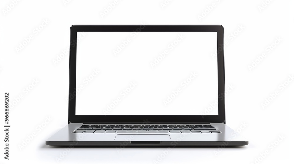 Laptop with blank empty white screen display mock-up, isolated on white background Laptop with blank empty white screen display mock-up, isolated on white background