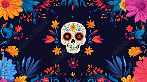 A beautifully designed Dia de Los Muertos