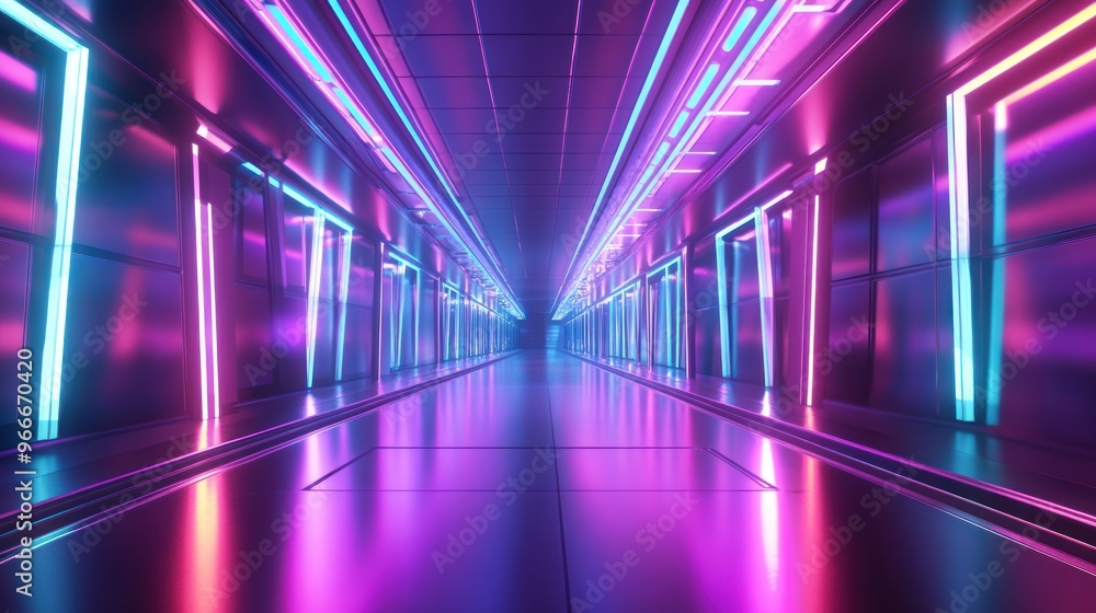 Neon Lights Corridor Neon Lights Corridor