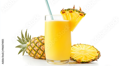 pineapple juice isolated on white background. photo