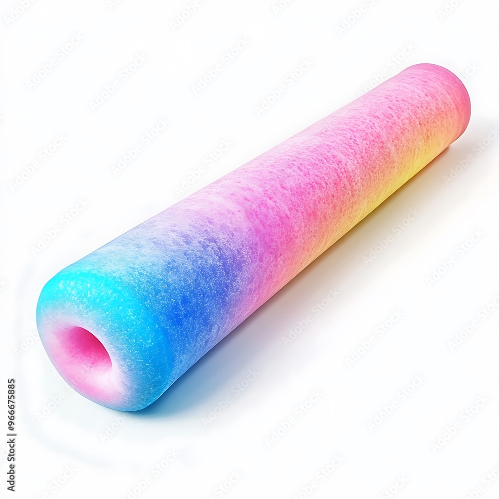 Blue and pink foaming tube isolated on a white background Blue and pink foaming tube isolated on a white background