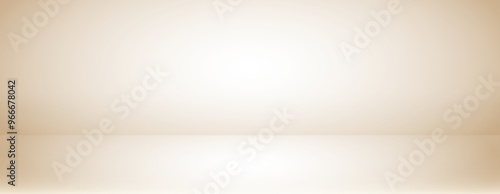 Beige studio room design concept. Light brown platform display background. Ecru wall or floor surface backdrop for presentation, mockup template, product showcase. Vector soft gradient wallpaper