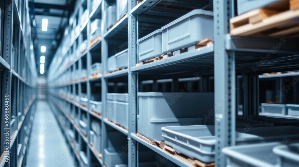 Warehouse Interior with Storage Shelves Warehouse Interior with Storage Shelves