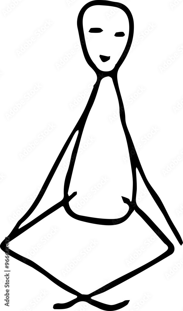 hand drawn meditating stick figure hand drawn meditating stick figure