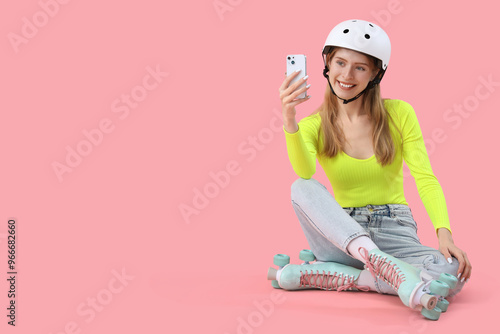Beautiful young woman in he...