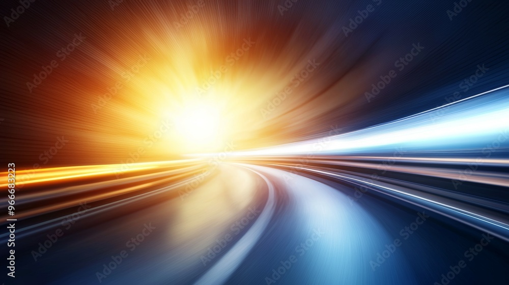 A bright yellow sun is shining through a tunnel A bright yellow sun is shining through a tunnel