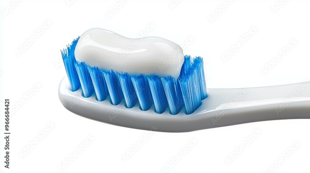 A toothbrush with toothpaste on it A toothbrush with toothpaste on it