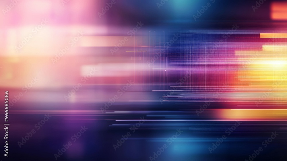 A colorful, blurry image of a cityscape with a yellow line running through it A colorful, blurry image of a cityscape with a yellow line running through it