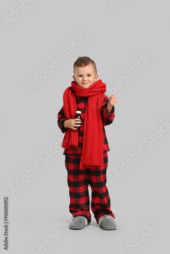 Sick little boy with couch ...