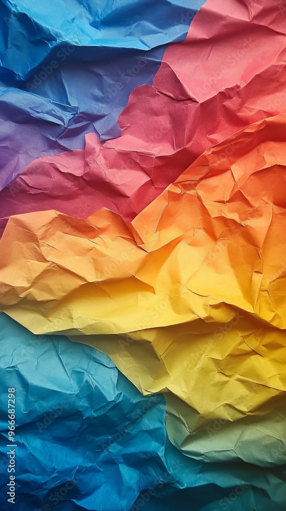 Colorful crumpled paper texture, abstract art. Creative design concept Colorful crumpled paper texture, abstract art. Creative design concept