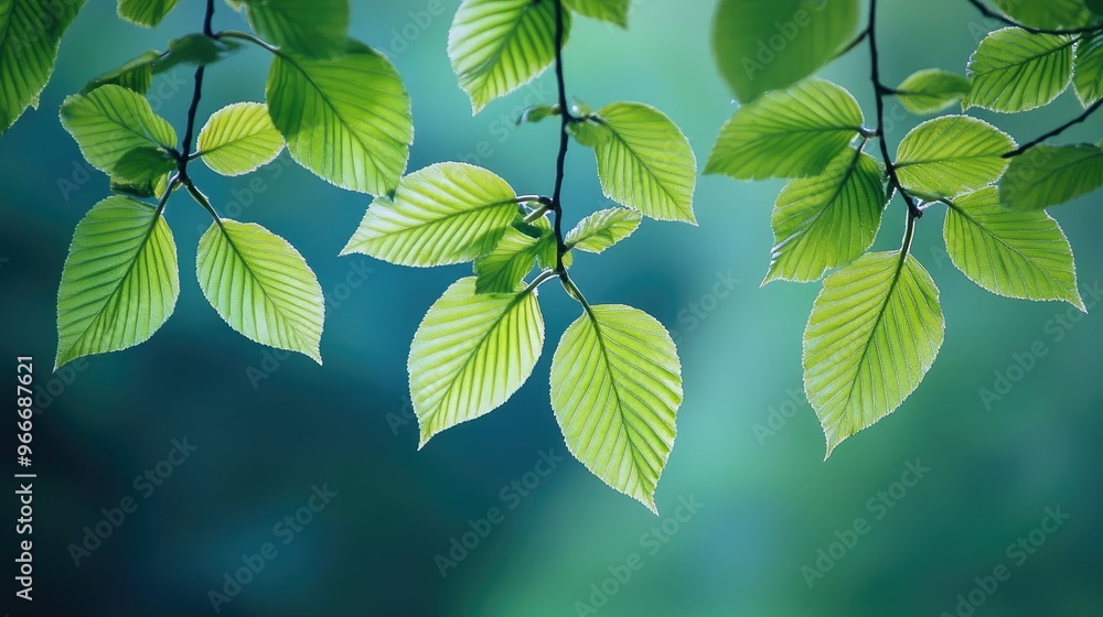 Fresh green leaves on tree branches Fresh green leaves on tree branches