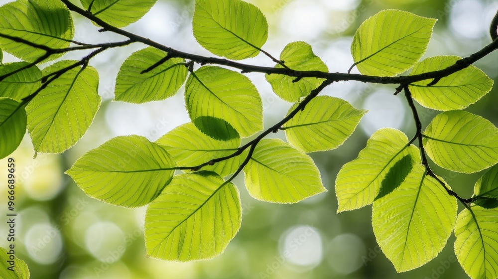 Fresh green leaves on tree branches Fresh green leaves on tree branches