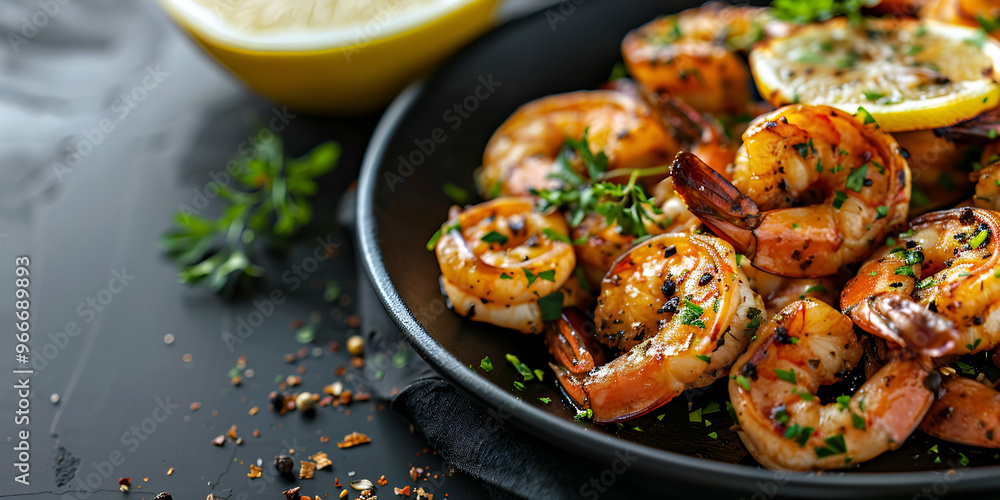Gourmet Cooked Shrimp with Lemon and Herbs Gourmet Cooked Shrimp with Lemon and Herbs