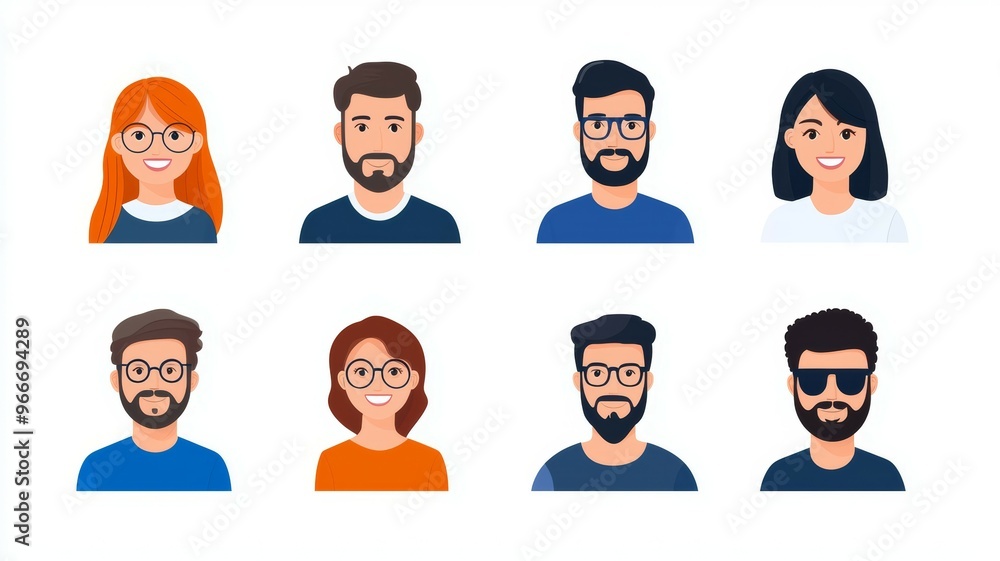 A group of people with different facial features and expressions A group of people with different facial features and expressions