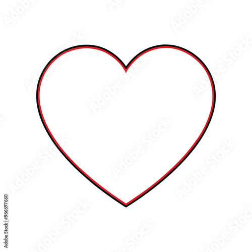 Outline Heart, love, romance or valentine's day red heart. Heart vector icons. Artistic red heart love symbols isolated editable vector.