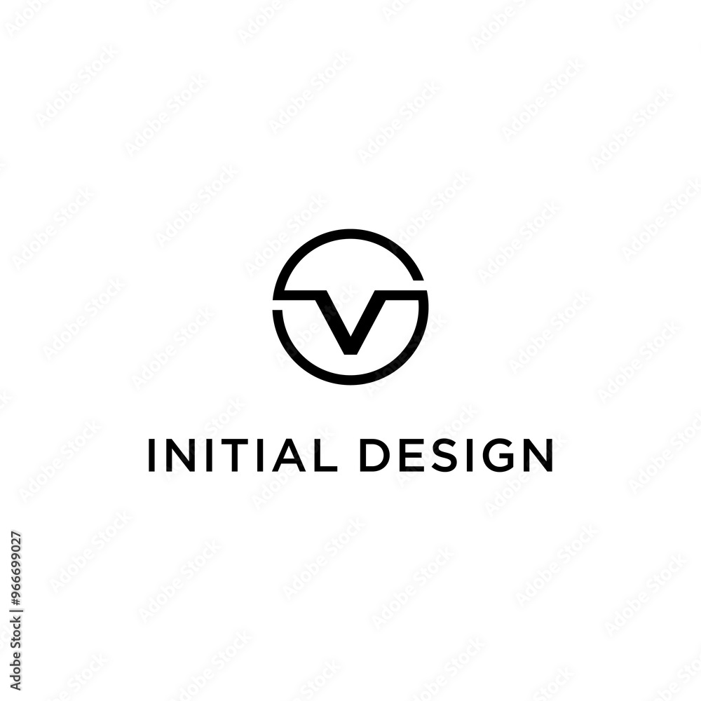 clean logo initial SV , VS vector design template with circle branding concept clean logo initial SV , VS vector design template with circle branding concept