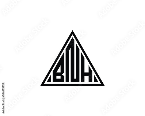 BNH logo design vector template. BNH photo