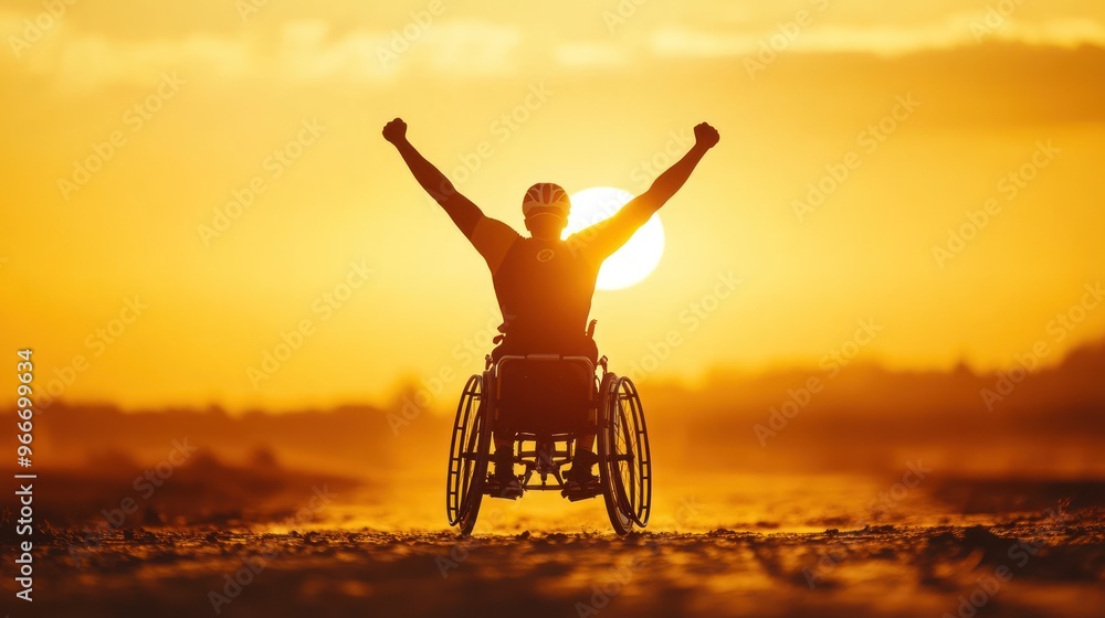 Fototapeta premium Triumphant Sunset Silhouette