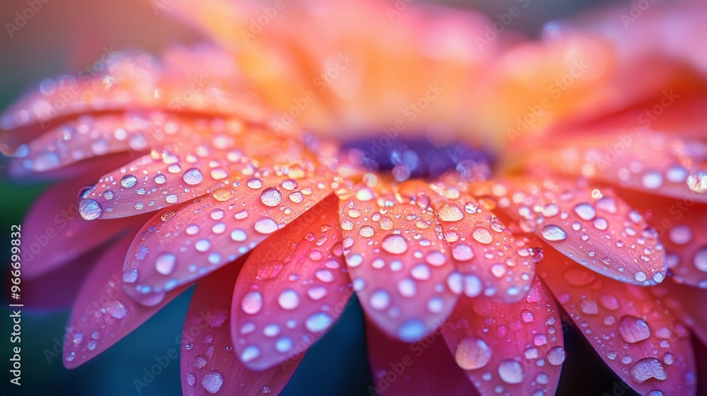 Close-up of Dew-Covered Pink Flower Petals Close-up of Dew-Covered Pink Flower Petals