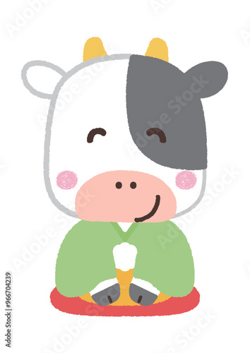 あいさつする　うし