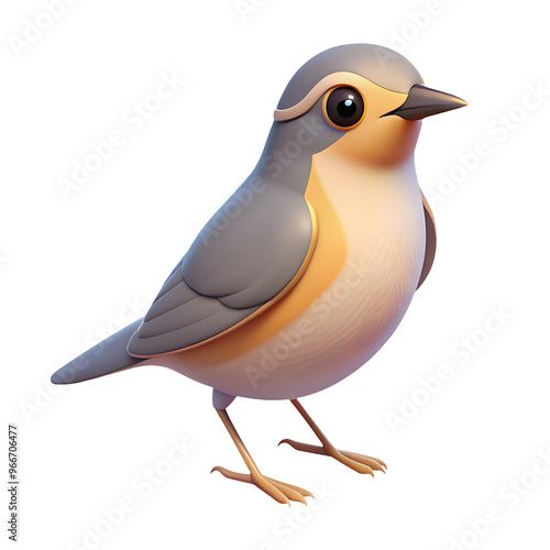 warbler icon bright grey multicolor in plastic 3d style