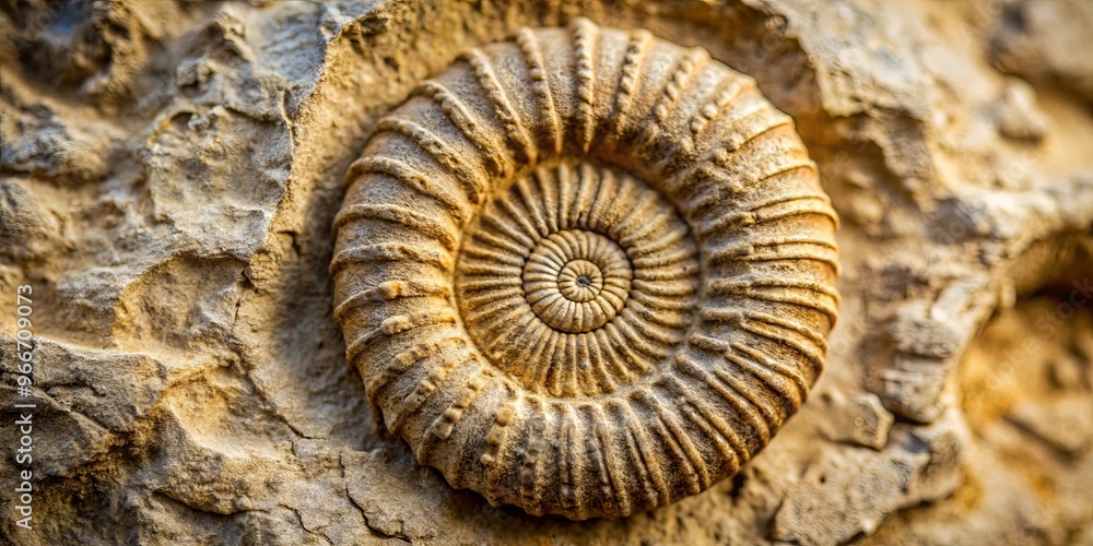 Macro photo capturing intricate details of a fossil embedded in stone, showcasing ancient history and unique textures Macro photo capturing intricate details of a fossil embedded in stone, showcasing ancient history and unique textures