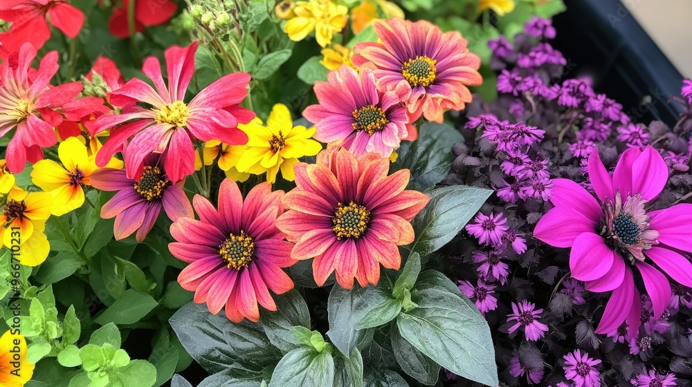 Elegant flowers blooming in vibrant hues Elegant flowers blooming in vibrant hues