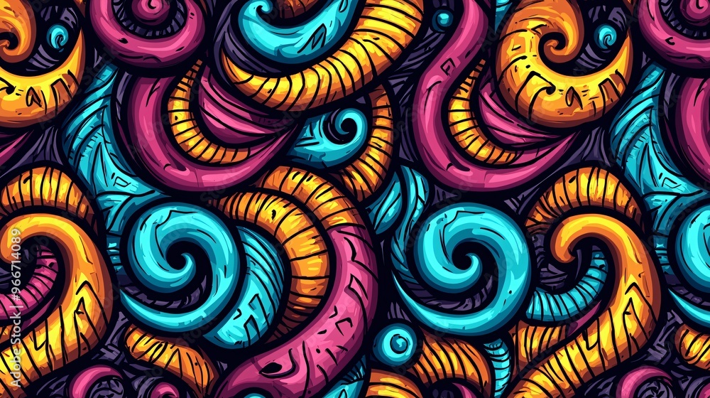 Abstract Swirling Pattern in Vibrant Hues Abstract Swirling Pattern in Vibrant Hues