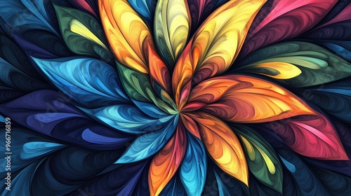 Beautiful abstract colorful flower design