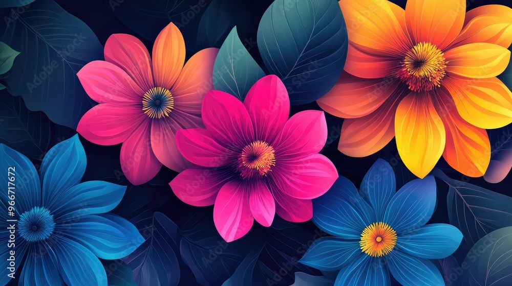 Beautiful abstract colorful flower design