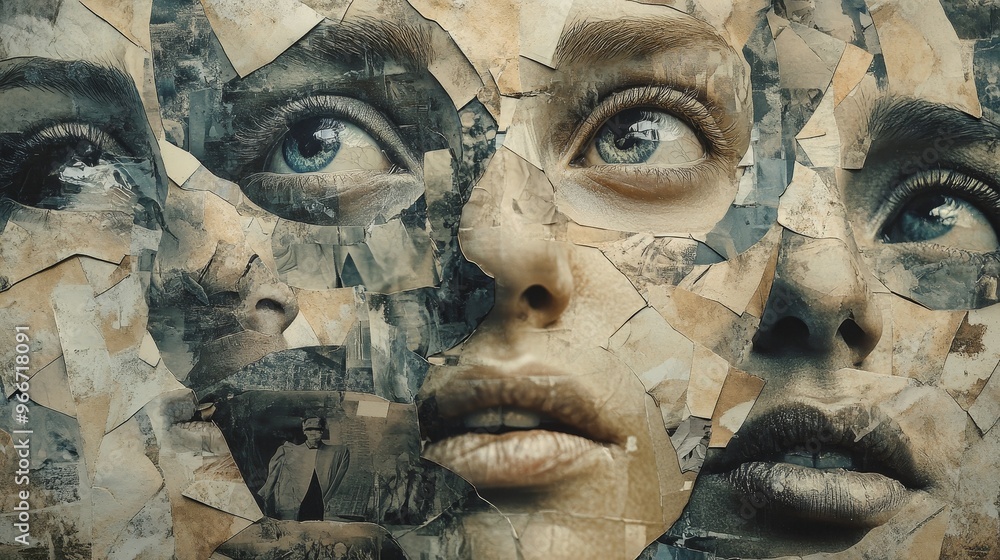 Example Moving Picture Collage Surrealist collage animation showcasing disassembled faces, with each ...