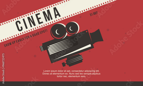 Retro cinema posters and flyers collection. Vintage movie signs layout