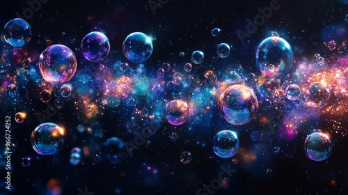 Iridescent Bubbles Floating in a Cosmic Galaxy