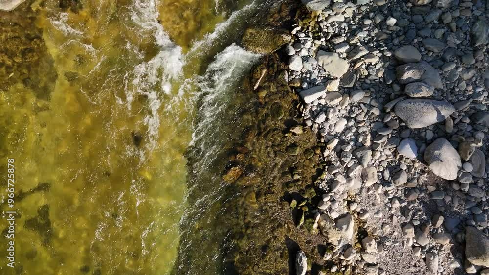 Majestic Aerial View of Argen River Flowing Through Lush Forest in European Alps Majestic Aerial View of Argen River Flowing Through Lush Forest in European Alps