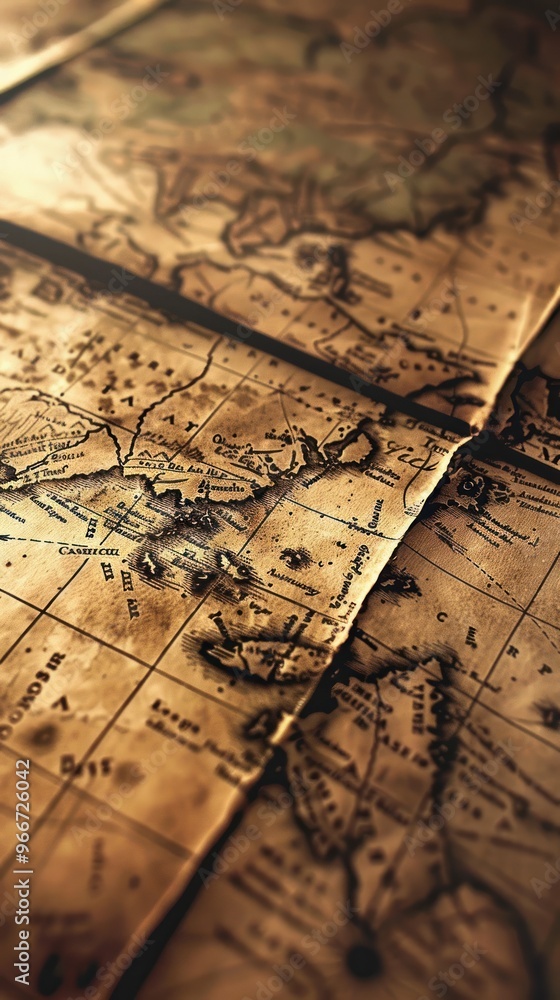 Fototapeta premium Vintage map texture.