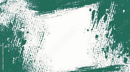 Abstract Green and White Paint Splatter Background