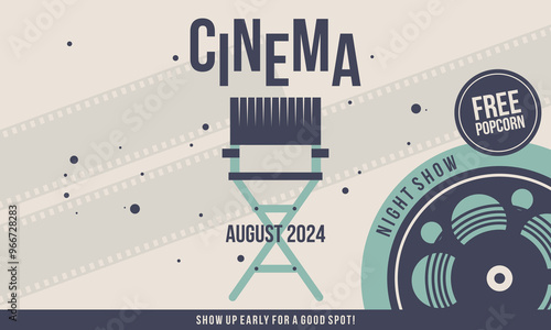 Retro cinema posters and flyers collection. Vintage movie signs layout