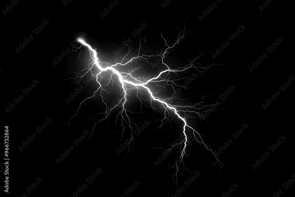 lightning bolt. Massive lightning bolt with branches isolated on black background. lightning effects and lighting thunderstorm , ai lightning bolt. Massive lightning bolt with branches isolated on black background. lightning effects and lighting thunderstorm , ai