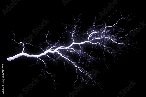 Wallpaper Mural lightning bolt. Massive lightning bolt with branches isolated on black background. lightning effects and lighting thunderstorm , ai Torontodigital.ca