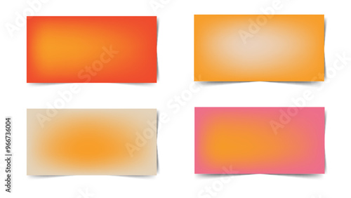 Collection of 70s color gradient poster background vector. Set of retro wall decoration, groovy, trippy, geometric shape. Vintage hippie wall art for interior, poster, banner, cover, card, flyer