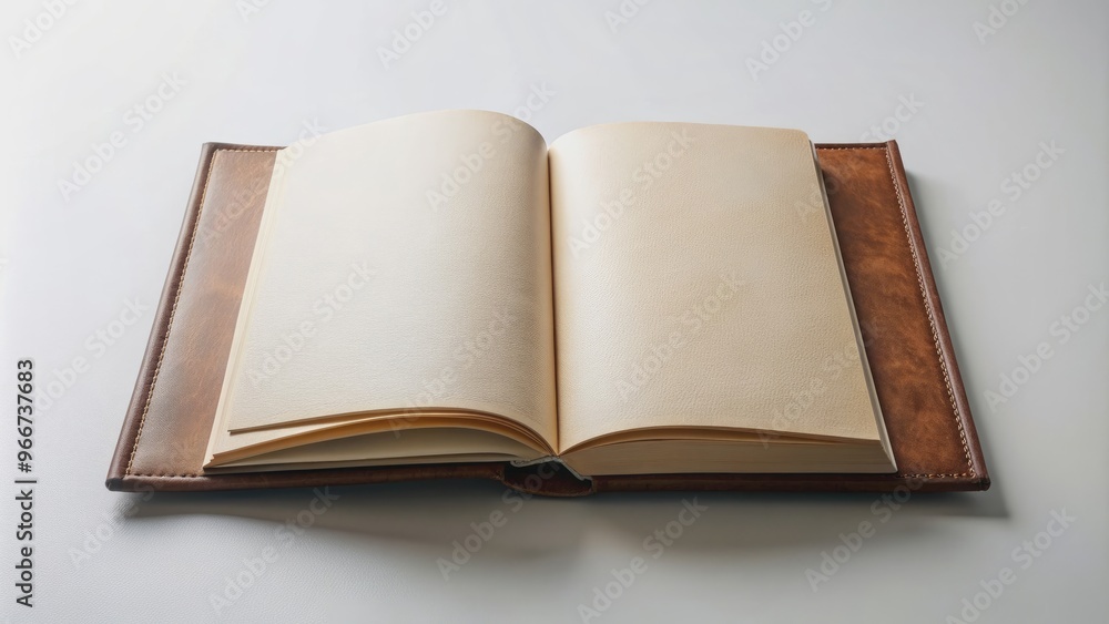 Blank book mockup with soft leather cover and blank pages, blank, book, mockup, soft, leather, cover, pages, empty Blank book mockup with soft leather cover and blank pages, blank, book, mockup, soft, leather, cover, pages, empty