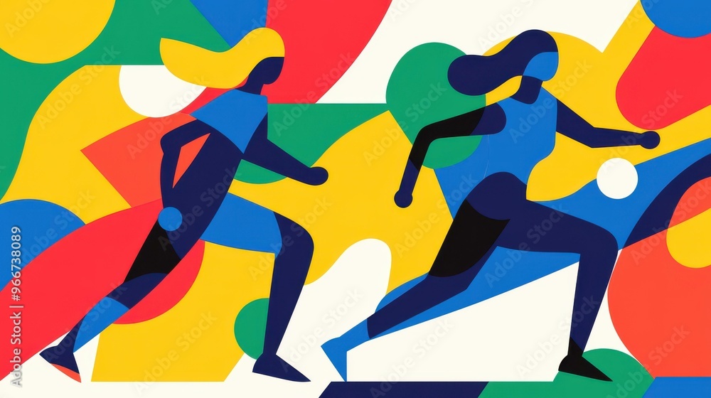 Eyecatching retro abstract background featuring geometric shapes, perfect for sports posters and modern illustration styles. Eyecatching retro abstract background featuring geometric shapes, perfect for sports posters and modern illustration styles.