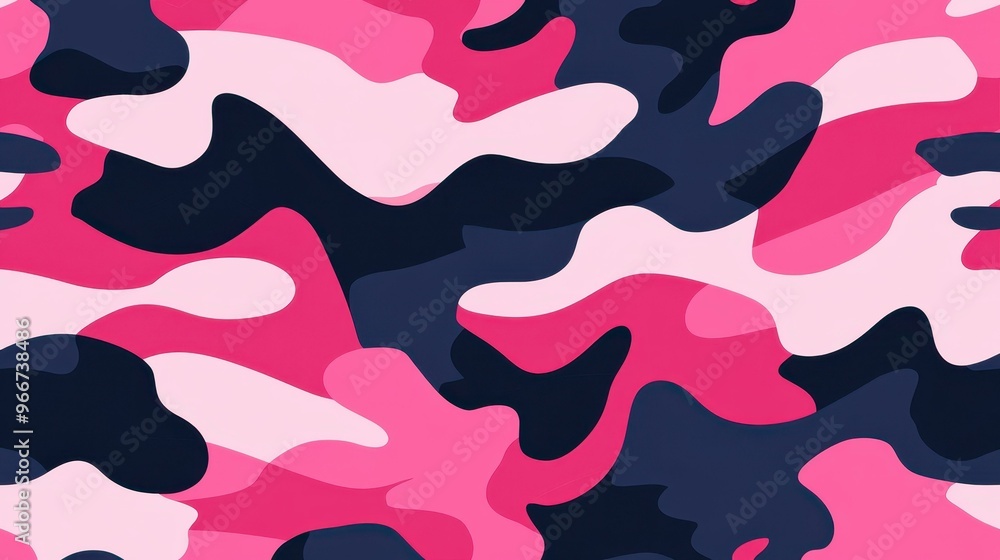 Explore a trendy illustrated pink camouflage pattern perfect for stylish militarythemed clothing designs. Explore a trendy illustrated pink camouflage pattern perfect for stylish militarythemed clothing designs.