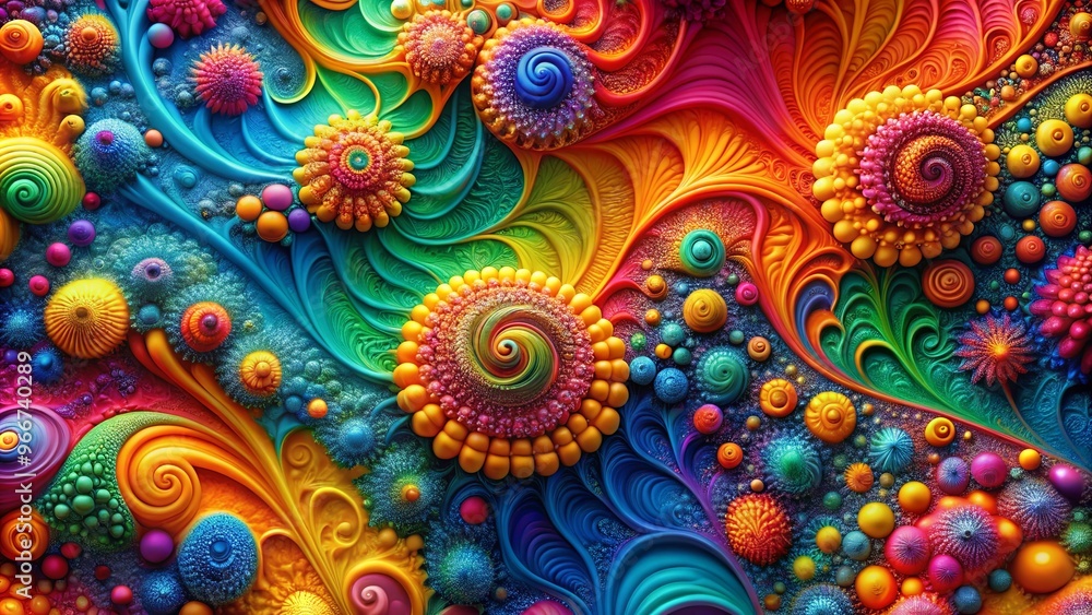 Close up shot of vibrant abstract art showcasing bold colors and intricate shapes Close up shot of vibrant abstract art showcasing bold colors and intricate shapes