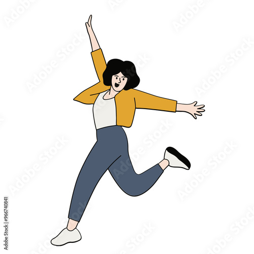Young women jumping