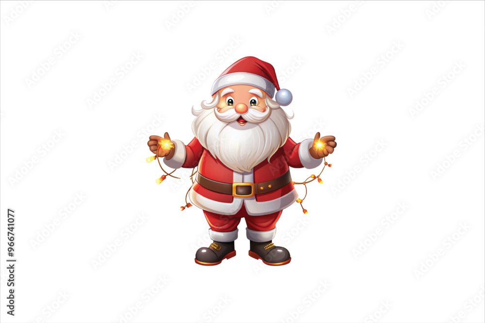 Fototapeta premium lighting Santa clip art. Santa head with lighting vector. 